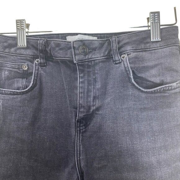 2/$30 Zara Premium Denim Collection Black Jeans with Pink Embroidery Size 4 - Picture 6 of 16